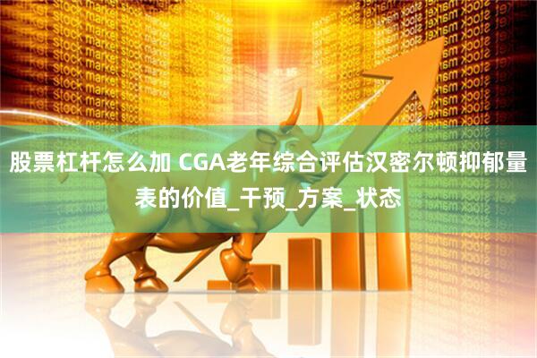 股票杠杆怎么加 CGA老年综合评估汉密尔顿抑郁量表的价值_干预_方案_状态